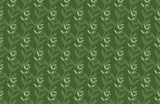 Dark Green Leaves Plant Custom Wallpaper Art Design