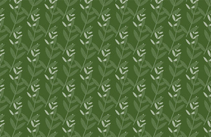 Dark Green Leaves Plant Custom Wallpaper Art Design