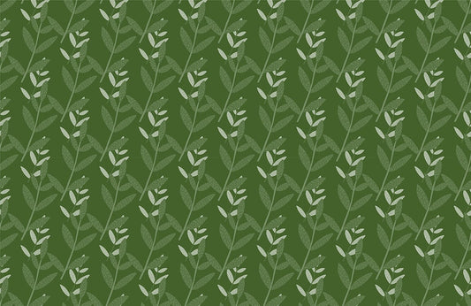 Dark Green Leaves Plant Custom Wallpaper Art Design