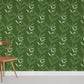 Dark Green Leaves Mural Wallpaper Room Decoration Idea