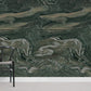 Dark Green Marble Industrial Wallpaper Room Decoration 