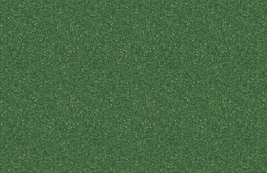 Plain wallpaper with a dark green mosaic pattern.