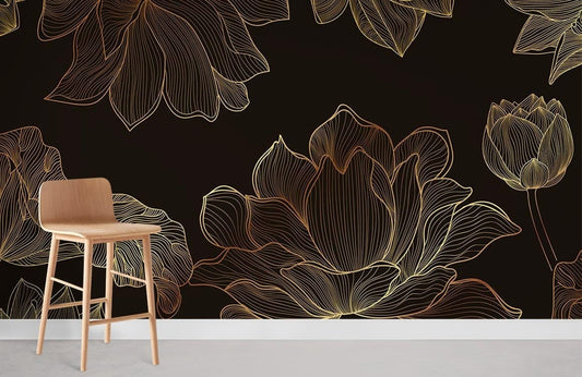Dark Lotus Flower Wallpaper Room