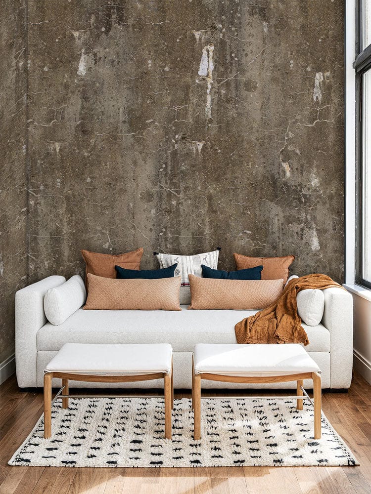 dark mottled marks industrial wall mural living room design