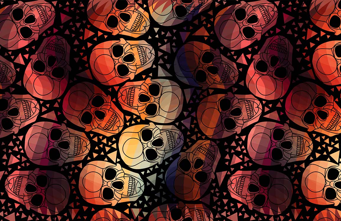 Dark Red Skeleton Pattern Photo Wallpaper