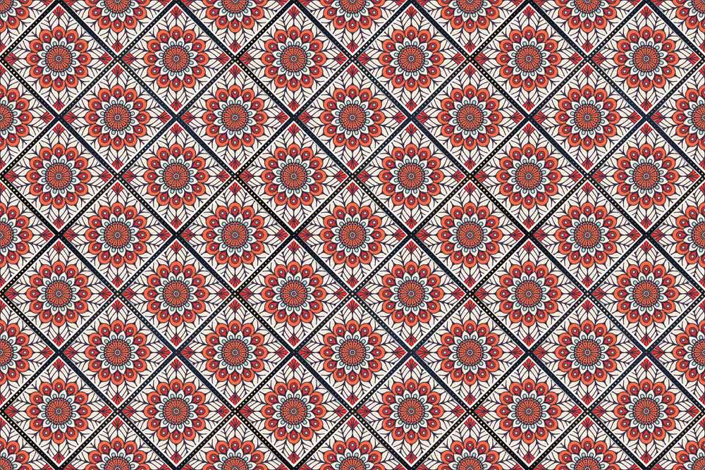 Vintage Floral Geometric Wall Mural Wallpaper