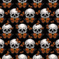 Skeleton & Butterfly Pattern Colorful Wallpaper Home Decor