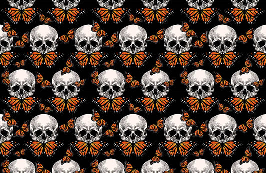 Skeleton & Butterfly Pattern Colorful Wallpaper Home Decor