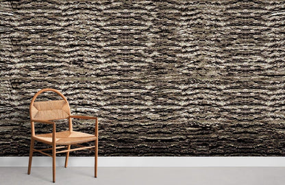 Rustic Textured Bark Pattern Mural Wallpaper