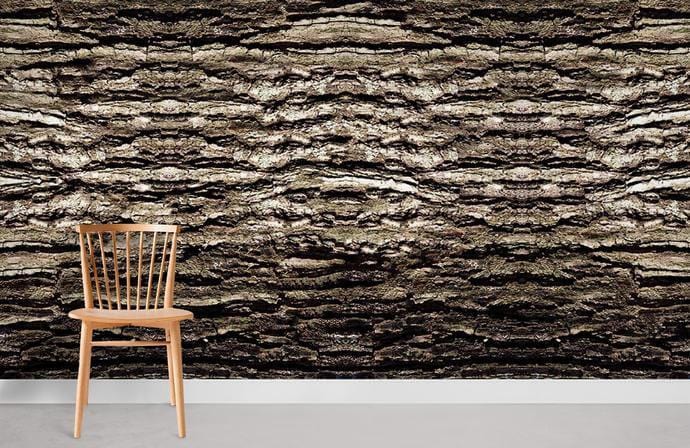 Rustic Textured Bark Mural Wallpaper