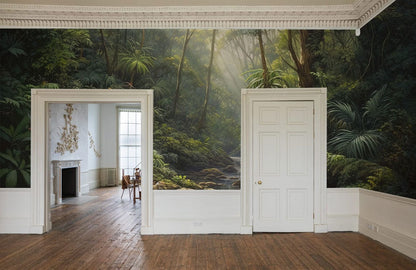 Tropical Jungle Light Rays Mural Wallpaper