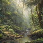 Tropical Jungle Light Rays Mural Wallpaper