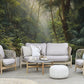 Tropical Jungle Light Rays Mural Wallpaper in living room