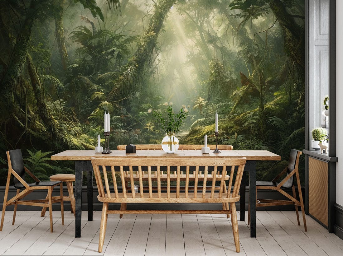 Mystical Forest Trail Wall Mural in dining room