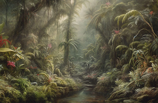 Mystic Jungle Watercolor Mural Wallpaper