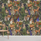 Room with a Mural of Deer and Squirrel on the Wallpaper