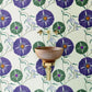 Wallpaper Mural with Dense Circle Flowers for Use in Decorating the Bathroom