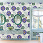 Wallpaper with Dense Circle Flowers Pattern Used for Bathroom Decoration