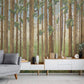 Wallpaper mural with a dense forest of tree trunks, perfect for the living room.