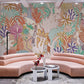 colorful jungle with animal wallpaper mural for home decor