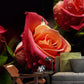 Decorate your living room with this beautiful Dew on Roses wallpaper mural.