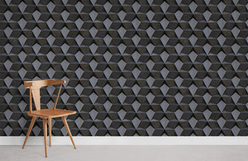 Modern Stereo Diamond Black 3D Mural Wallpaper