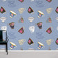 Wallpaper mural with a cups pattern for use as home decor