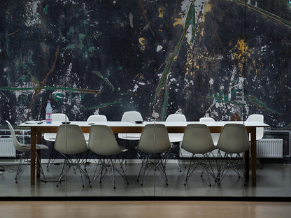 Abstract Artistic Black Gold Mural Wallpaper in meeting room