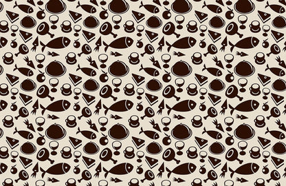 Retro Abstract Geometric Brown Mural Wallpaper
