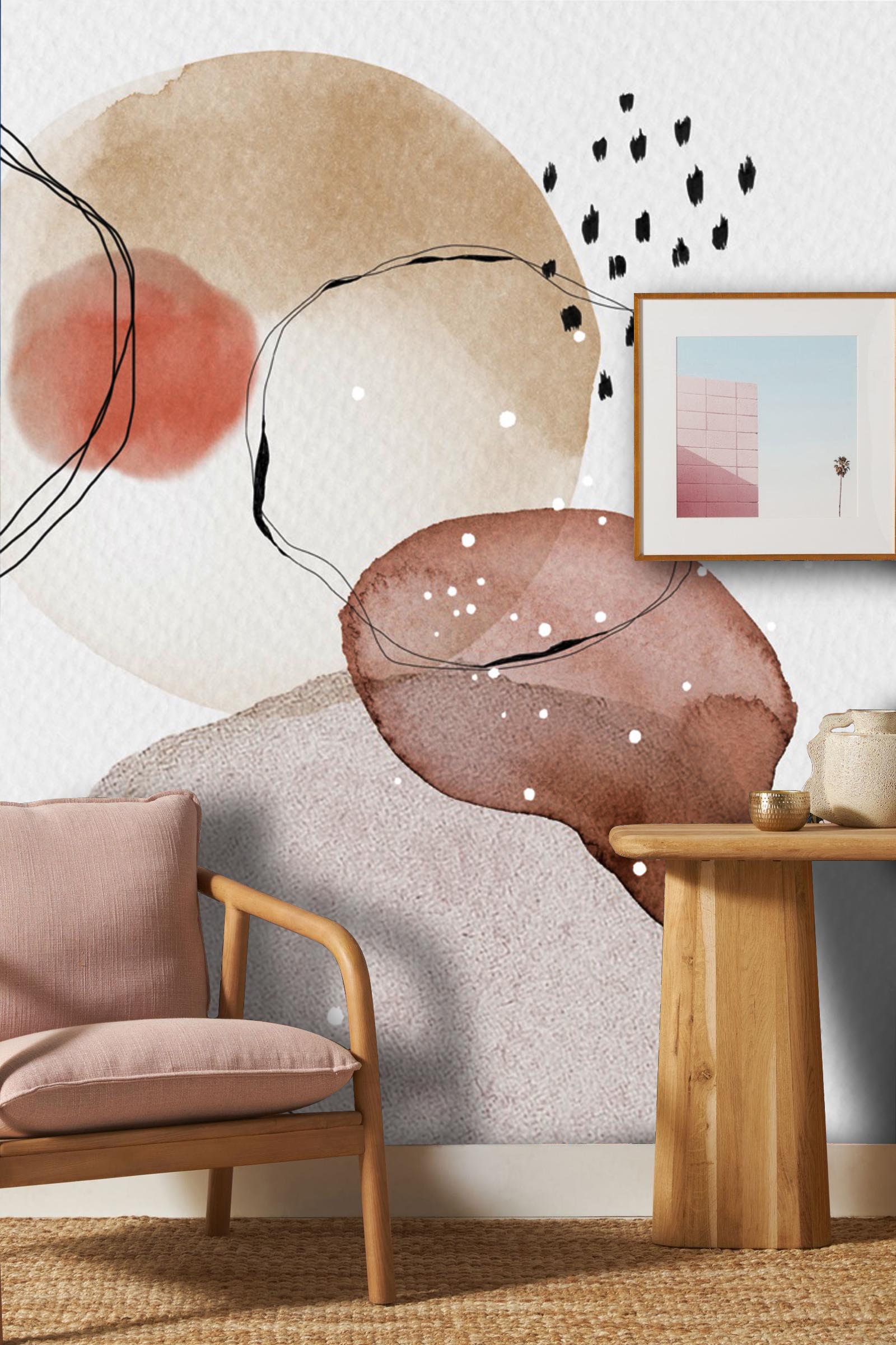 Abstract Watercolor Dizzy Wallpaper Living Room Wall Mural