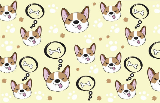 Wallpaper mural with a Corgi Pattern for Use in Home Decoration