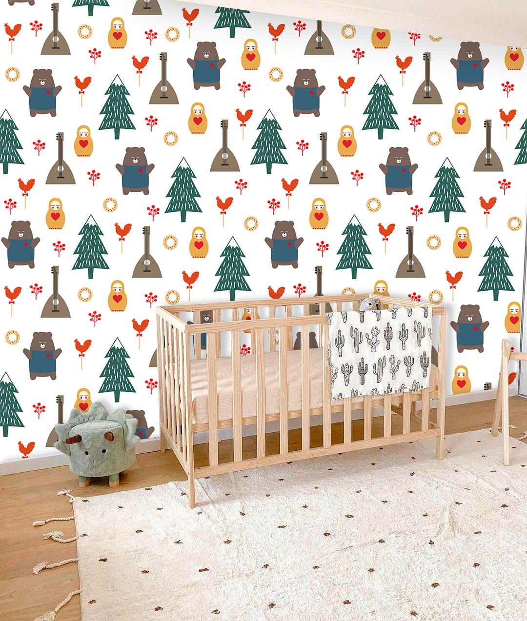 Dolls Pattern Cartoon Mural Decor Kids Room