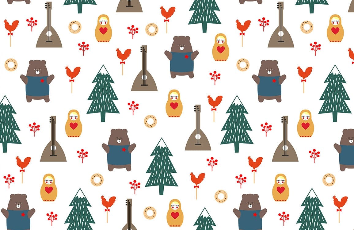 Whimsical Forest Animal Kids Wall Mural Wallpaper
