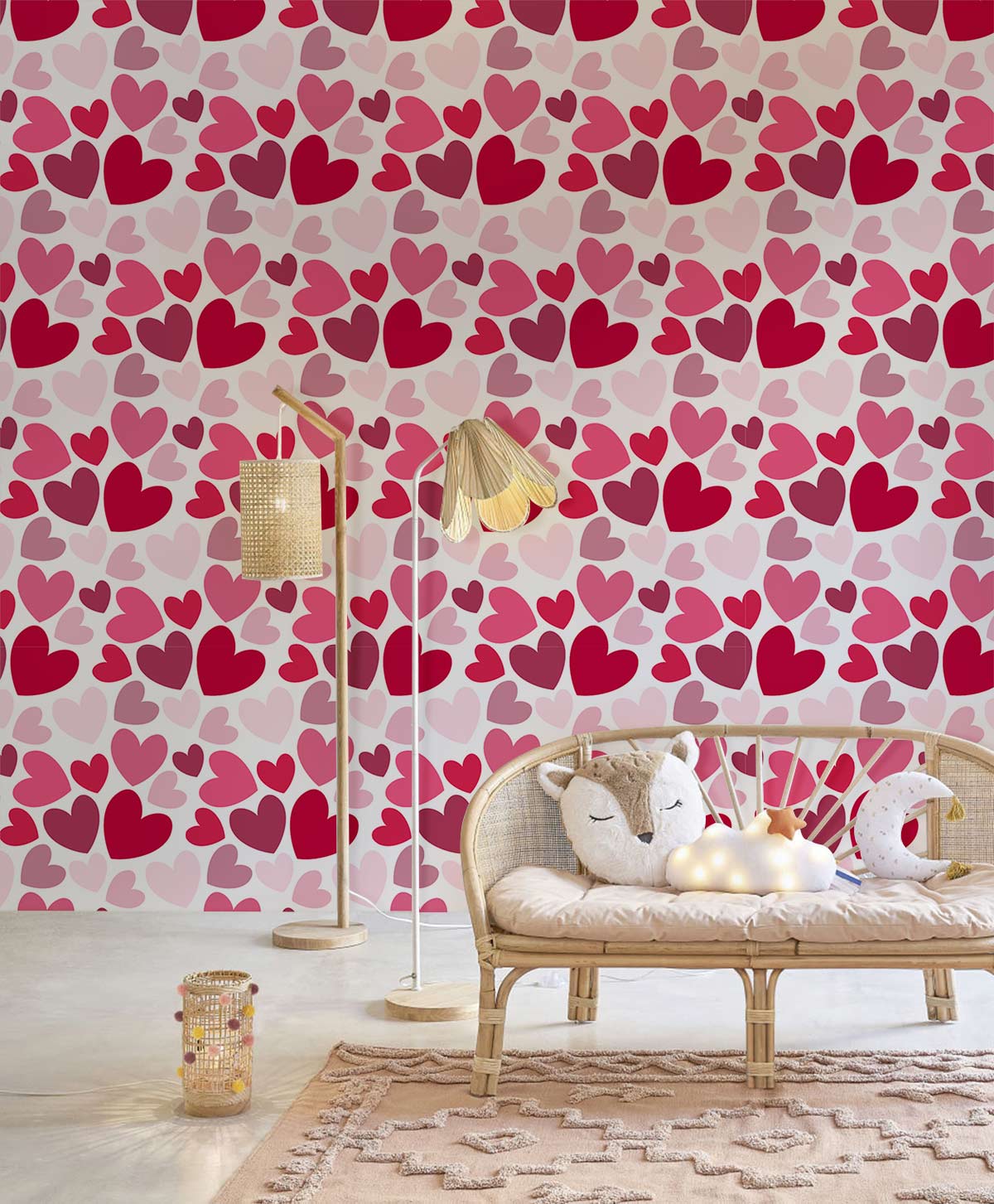 Multiple Loves repeated Pattern Wallpaper Mural for living Room