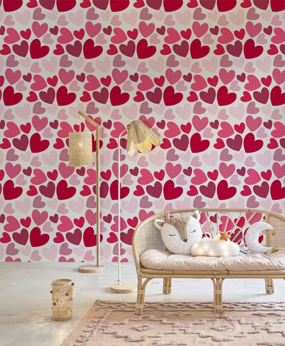 Multiple Loves repeated Pattern Wallpaper Mural for living Room