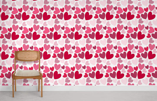 Multiple Loves repeated Pattern Wallpaper Mural for Room decor
