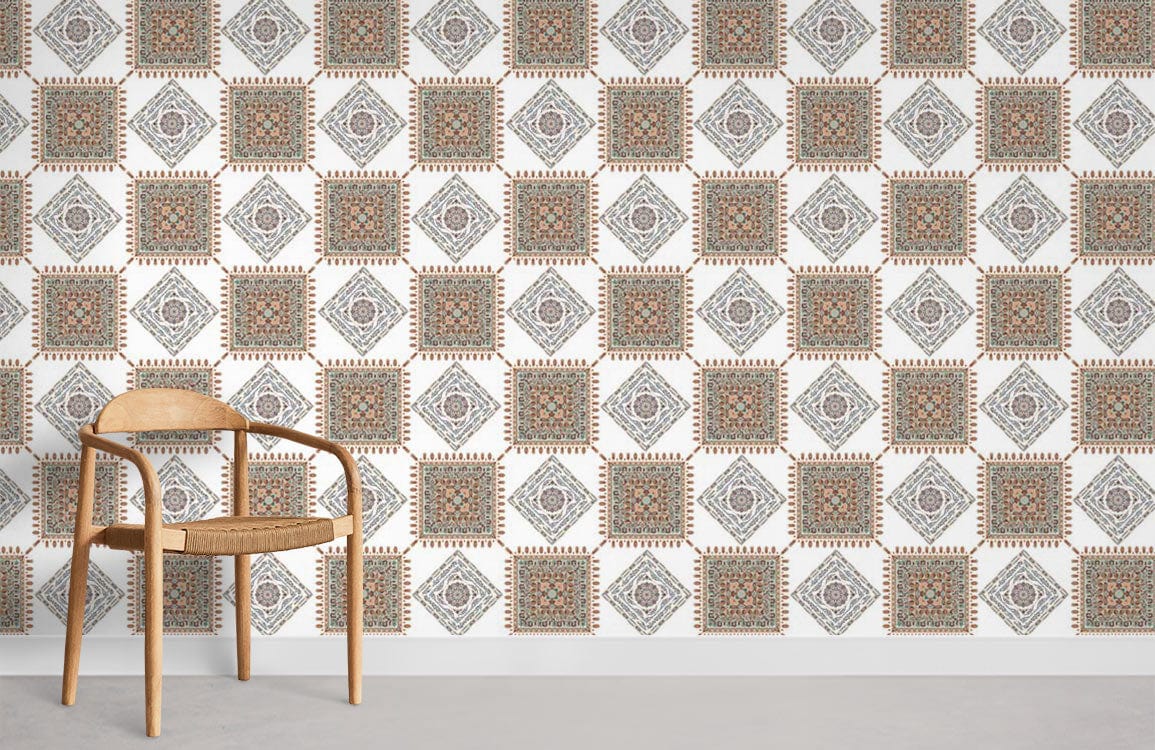 Wallpaper Mural in a Room with Two Kinds of��Squares