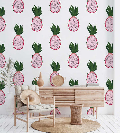 Pitaya Art Pink Themed Custom Wallpaper Design