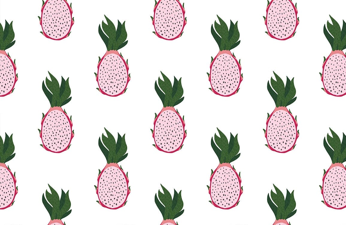 Pink Whimsical Dragonfruit Mural Wallpaper