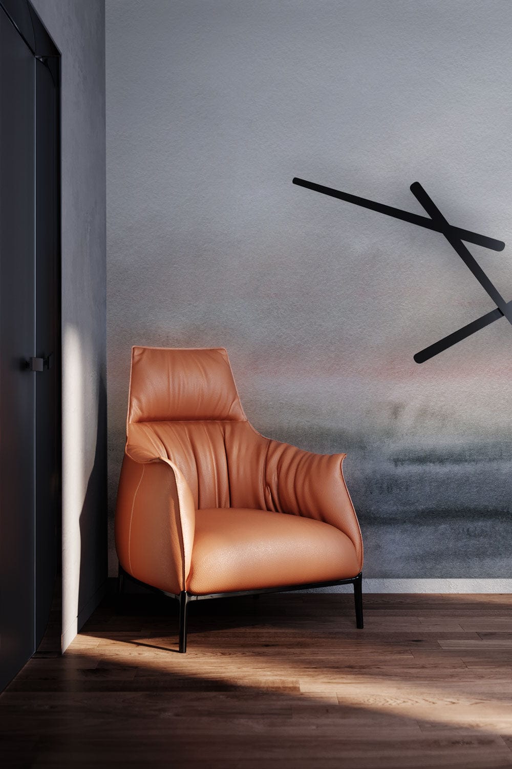 dreamy abstract watercolor wall mural living room design