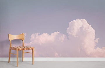 Pastel Pink Clouds Sky Mural Wallpaper