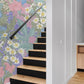 Hallway Decoration Featuring a Wallpaper Mural Featuring Dreamy, Dense Flowers