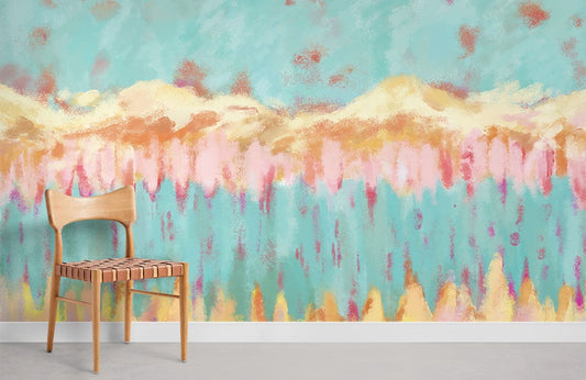 Abstract Pastel Brushstroke Mural Wallpaper