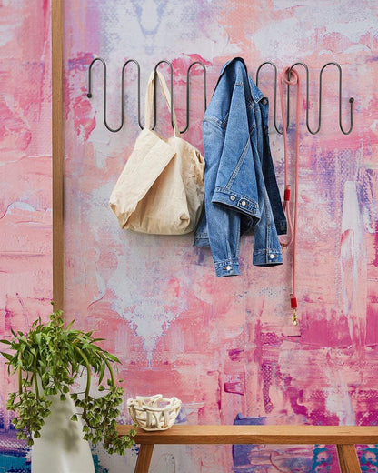 Golden Botanical Bird Garden Mural Wallpaper in entryway