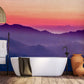 Stunning Purple Mountain Scenery Wallpaper Mural for Use in the Decoration of Bathrooms