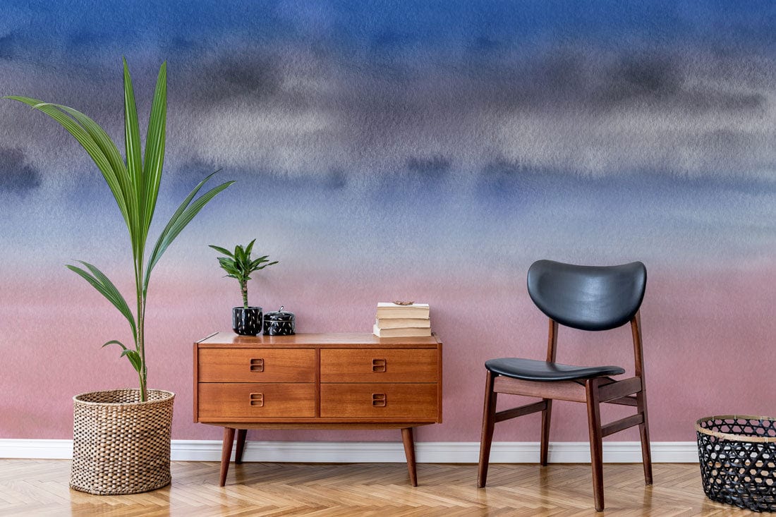 dreamy watercolor wall mural hallway decoration