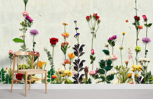 Dried Flower Bushes Wallpaper Mural Room Decoration Idea