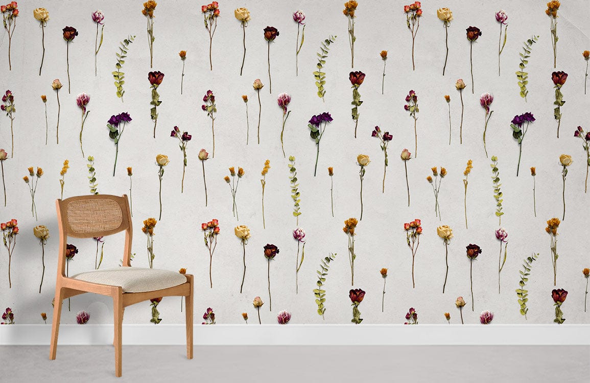 Dride Flowers Wall Murals Room Decoration Idea