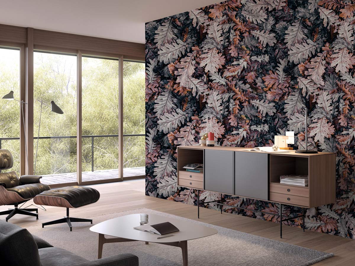 Dried Leaf Wallpaper Mural for the Decoration of the Living Room