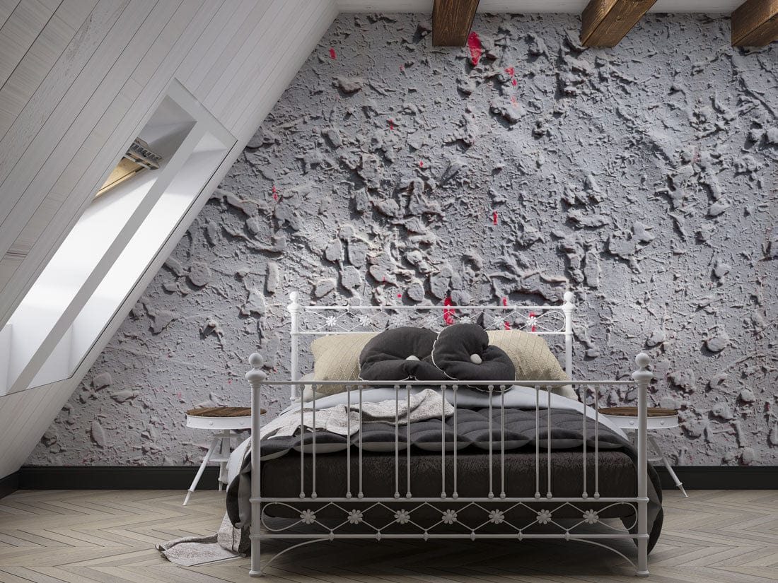 Wallpaper mural featuring a dry concrete texture, ideal for use in bedrooms.